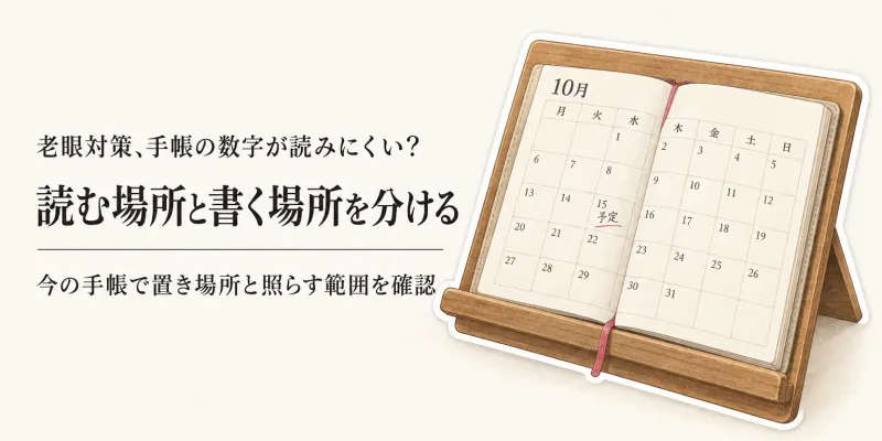 書見台付き拡大鏡とLEDデスクライトの選び方｜秋の手帳替え前に机と見たい範囲を確認